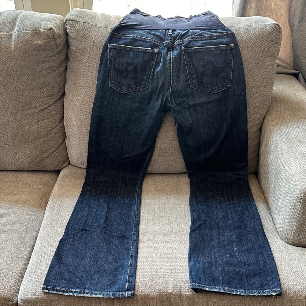 Citizens Of Humanity Maternity Full Panel Size 28 Indigo Flare Jeans